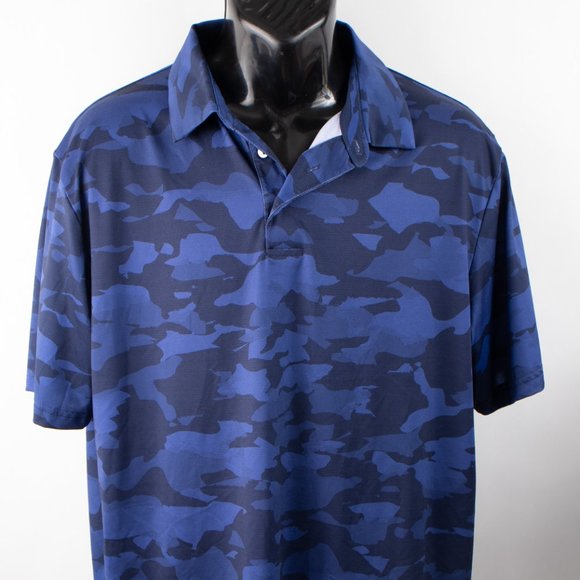 Ben Hogan Men's L Performance Golf Polo Shirt Blue Camouflage Design - Picture 1 of 6